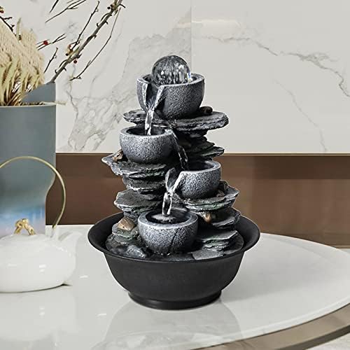 CLoxks XRXwuf689 Desktop Water Fountain with 4-Stage Bowl and Automatic Pump