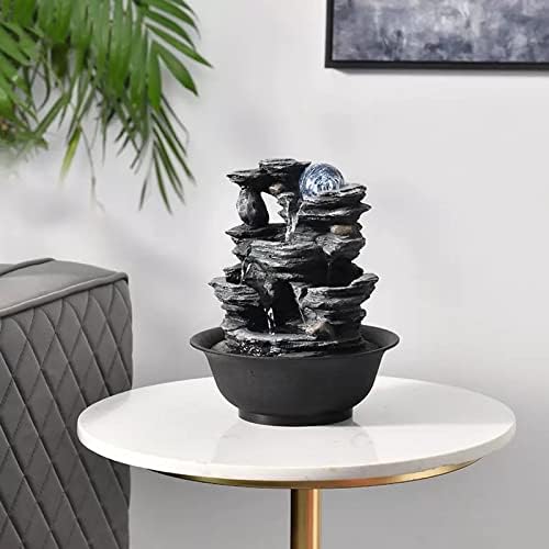 XRXwuf689 Desktop Water Fountain with Resin Laminated Rock