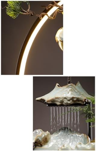 Zen Waterfall Fountain for Home Office Desk Decoration with Humidifying Function