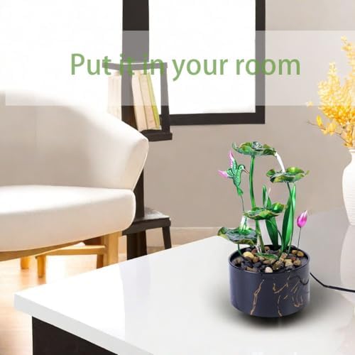 Bocnity 5-Tier Lotus Waterfall Fountain for Home Office Decor
