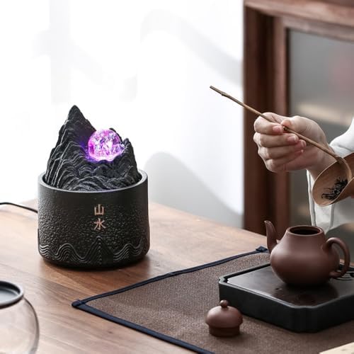 Brown Ceramic Desktop Fountain for Home Decor