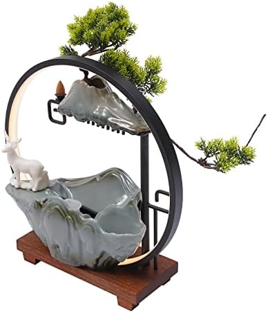 Tabletop Water Fountain with Mist LED and Feng Shui Decor