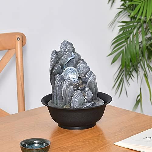 XRXwuf689 Desktop Water Fountain with Rotatable Ball for Zen Relaxation