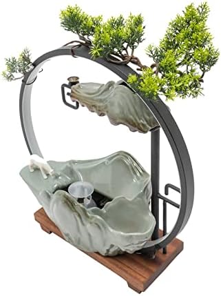 Tabletop Water Fountain with Mist and LED Lighting
