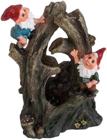 Decorative Woodland Gnome Water Fountain with LED Light 1