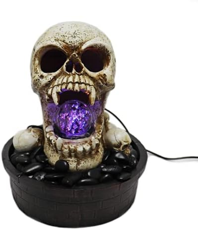 Custom Pro Tabletop Halloween Devil Skull Fountain with Rotating Orb