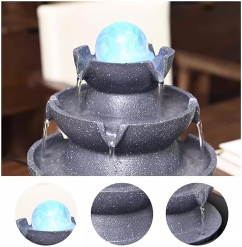 Elegant Tabletop Water Fountain with Rotating Water Ball and LED Light