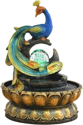 Peacock Shape Tabletop Fountain Home Office Decor
