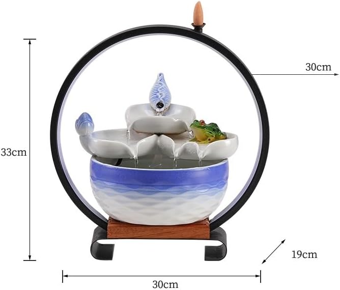 Indoor Ceramic Water Fountain with Zen Waterfall Design