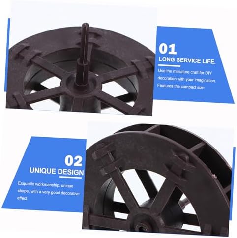 PRETYZOOM 2pcs Mini Water Wheel Fountain Decor for Home Aquarium Tabletop Garden