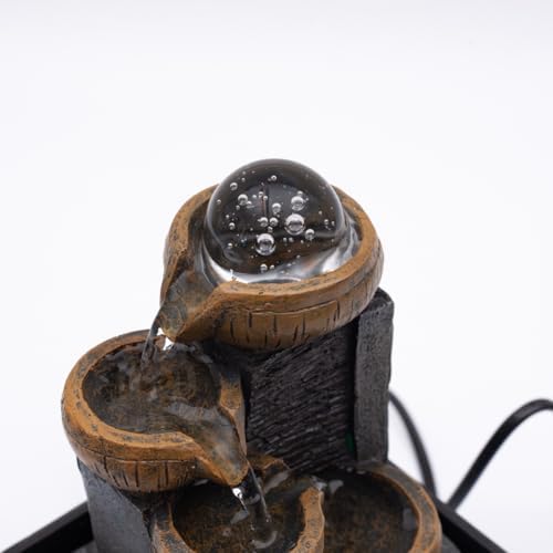 4-Tier Tabletop Fountain with Colored Lights and Bubble Ball