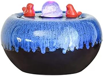 Elegant Desktop Water Fountain with LED Light and Rotatable Ball