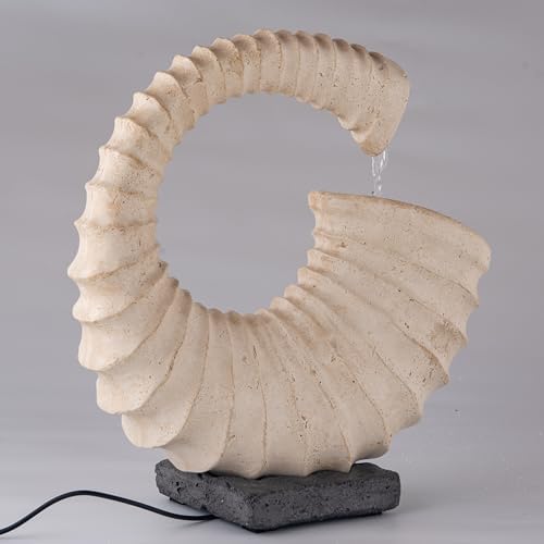 Depth Indoor Tabletop Fountain with Seashell Design