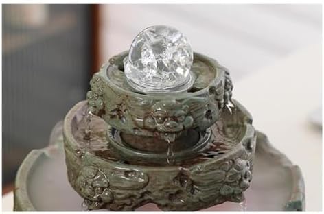 Elegant Green Ceramic Tabletop Water Fountain