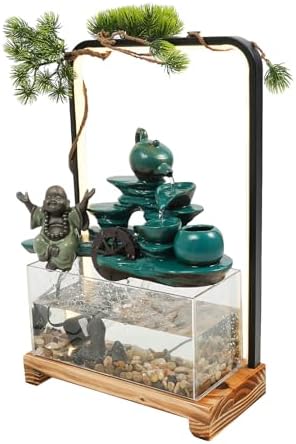 Genseino Tabletop Water Fountain with LED Light