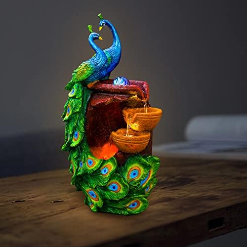Bacacoo 110V Indoor Tabletop Fountain with Peacock Design