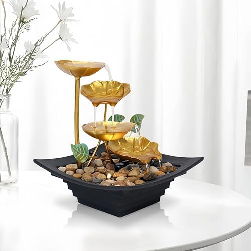 Fengshui Caishen Tabletop Water Fountain for Home Decor