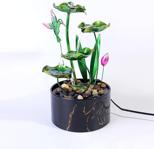 Bocnity 5-Tier Lotus Waterfall Fountain for Home Office Decor