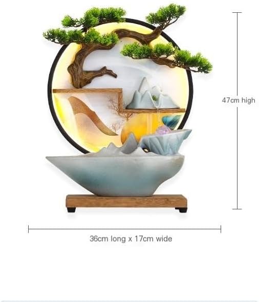 AQWASYUTER Water Fountain Indoor Tabletop Fountain Zen Waterfall Decor Office Desk Ornament