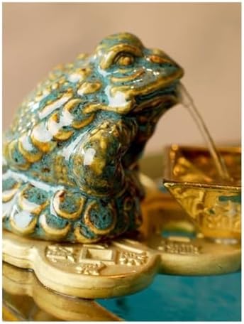 Ceramic Tabletop Fountain with Water Wheel and Lucky Decor