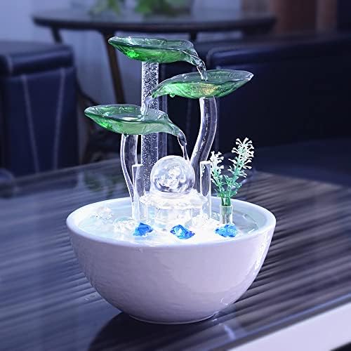 Modern Ceramic Tabletop Fountain with White Ball