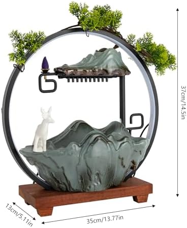Tabletop Water Fountain with LED Light and Pump