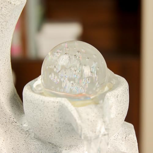 TiCin Tabletop Water Fountain with Spinning Ball Light