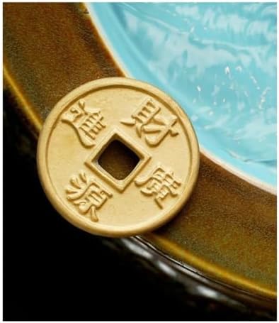 Ceramic Tabletop Fountain with Water Wheel and Lucky Decor