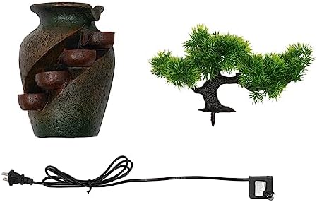 Tabletop Fountain 25W Mini Waterfall Indoor Decor 87 Inch Brown