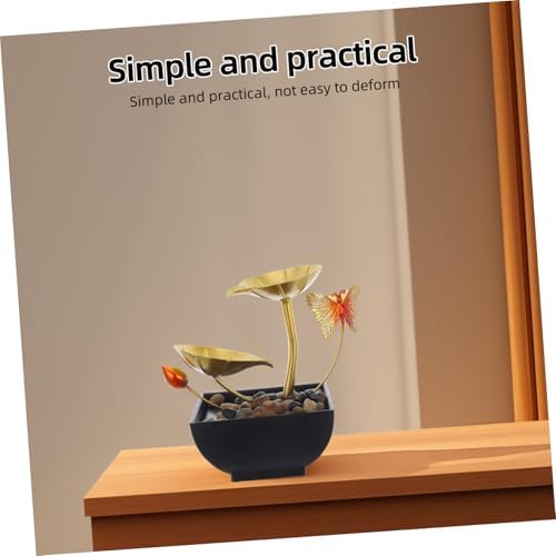 CORHAD Leaf Indoor Tabletop Fountain with LED Light and River Rocks