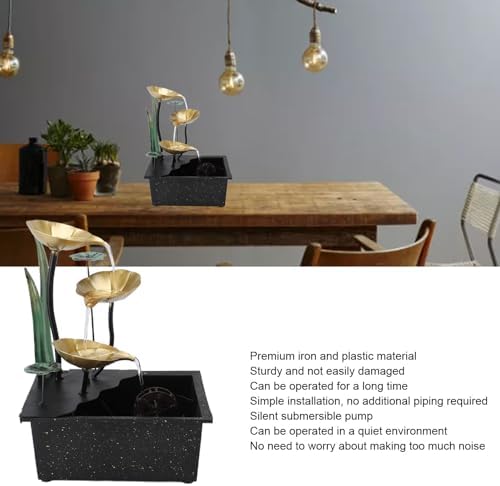 SUNFECILI Tabletop Water Fountain with LED Light