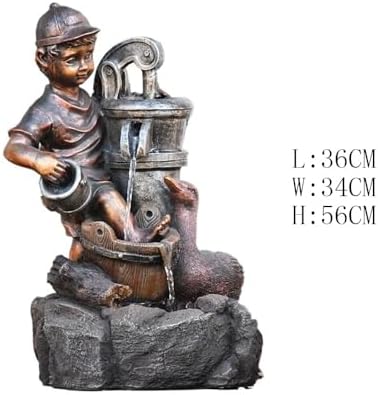 Elegant Copper Imitation Resin Tabletop Water Fountain