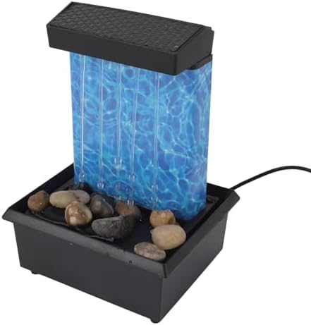 Indoor LED Waterfall Tabletop Fountain with River Rocks