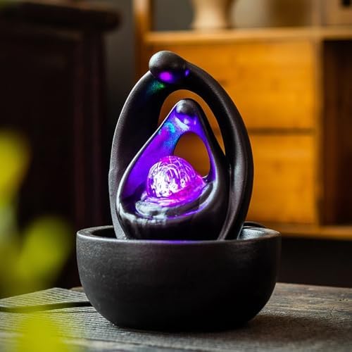 Modern Minimalist Ceramic Tabletop Fountain Black