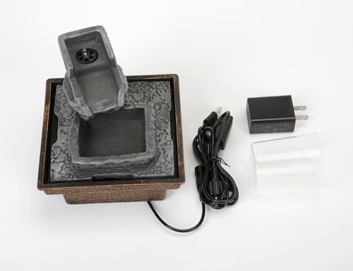Tabletop Water Fountain with Automatic Pump for Home Office