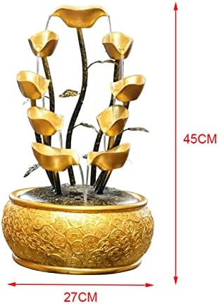 Golden Tabletop Fountain with Decorative Base