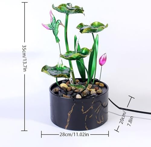 Bocnity 5-Tier Lotus Waterfall Fountain for Home Office Decor