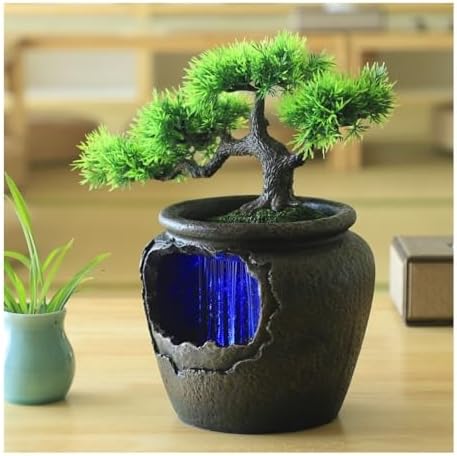 Simple Modern Bonsai Vase with Tabletop Fountain
