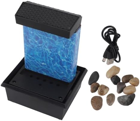 Indoor LED Waterfall Tabletop Fountain with River Rocks 1