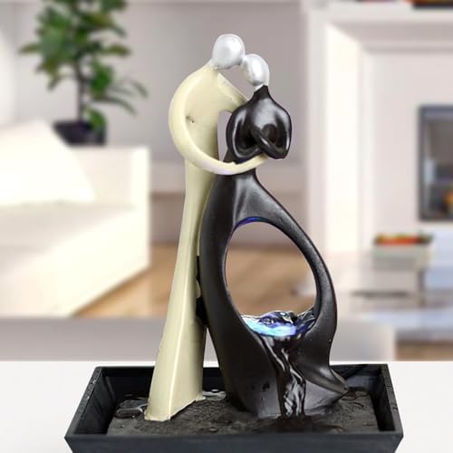 Modern Desktop Water Fountain with Two Dancing Figures