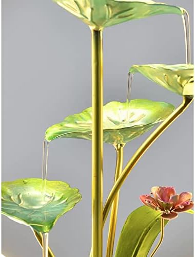 5 Tier Indoor Water Fountain with LED Light and Lotus Leaf Design