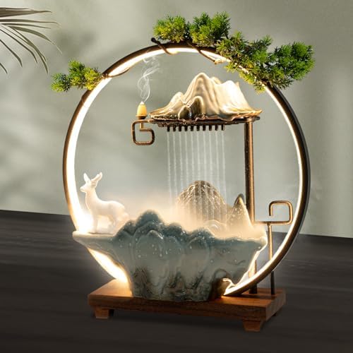 Stunning Tabletop Fountain with LED Light and Mist