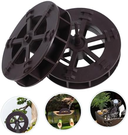 PRETYZOOM 2pcs Mini Water Wheel Fountain Decor for Home Aquarium Tabletop Garden