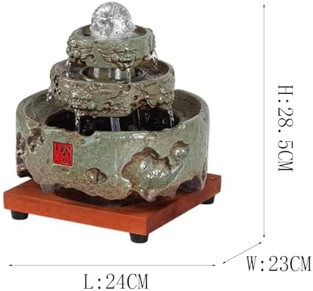 Elegant Green Ceramic Tabletop Water Fountain