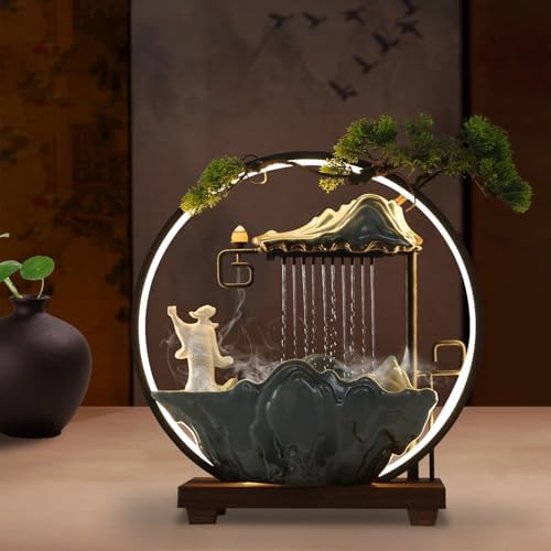 Tabletop Water Fountain with LED Lights and Atomizer 1