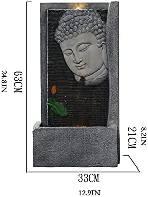 Buddha Tabletop Water Fountain with Light - Zen Indoor Fountain
