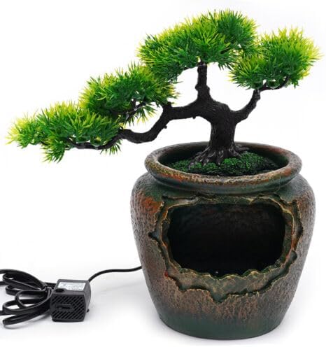Shikiy Tabletop Fountain with LED Light Show Art Decor