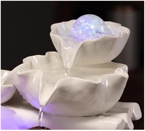 Elegant Ceramic Tabletop Water Fountain with Lighting and Fog