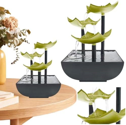 Generic Indoor Tabletop Water Fountain with LED Light Zen Meditation Waterfall