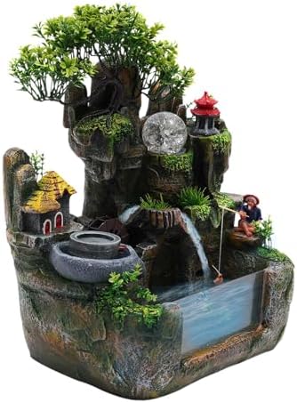 FOGGBET 12 Inch Rockery Fountain with LED Light